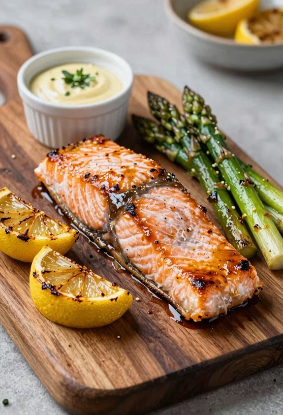 grilled salmon with vibrant accompaniments