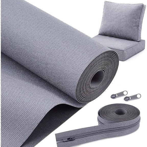 HunnmingRe Waterproof Outdoor Upholstery Fabric for Cushions (Gray)