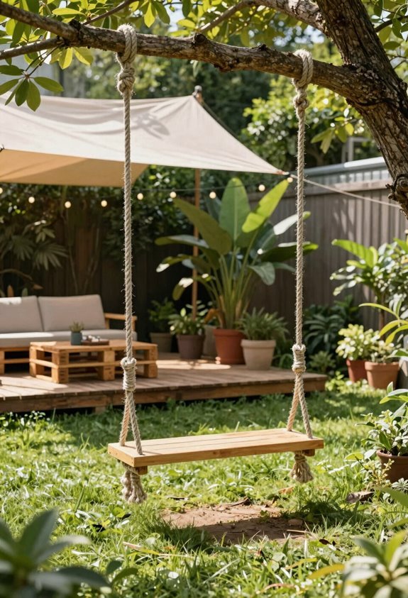 10 Backyard Ideas on a Budget That Transform Your Space 8 hanging bed swing safely