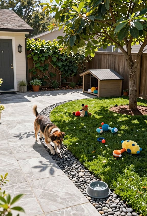 hardscape near doors zones protect lawn