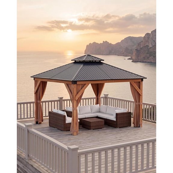 15 Best Gazebos for Backyards in 2026 12 Hardtop Wood Gazebo 10x10 ft with Double Metal Roof