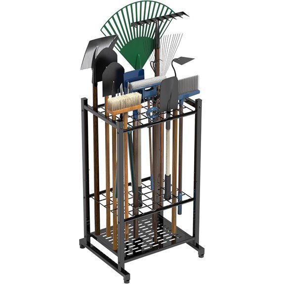 Heavy Duty Steel Garden Tool Organizer Stand (35 Tools)
