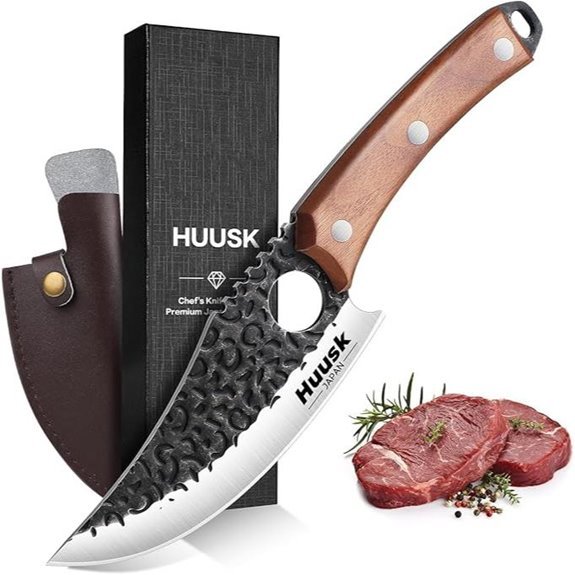 Huusk Viking Hand Forged Butcher Knife with Sheath