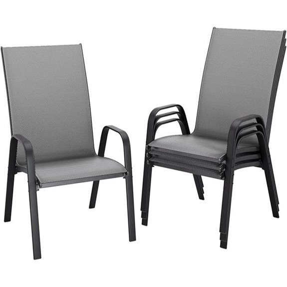 JEAREY Patio Dining Chairs Set of 4 All Weather Deep Gray