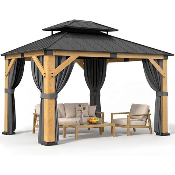 14 Best Gazebos for High Winds in 2026 8 Jocoevol 10'x12' Wood Gazebo with Steel Roof