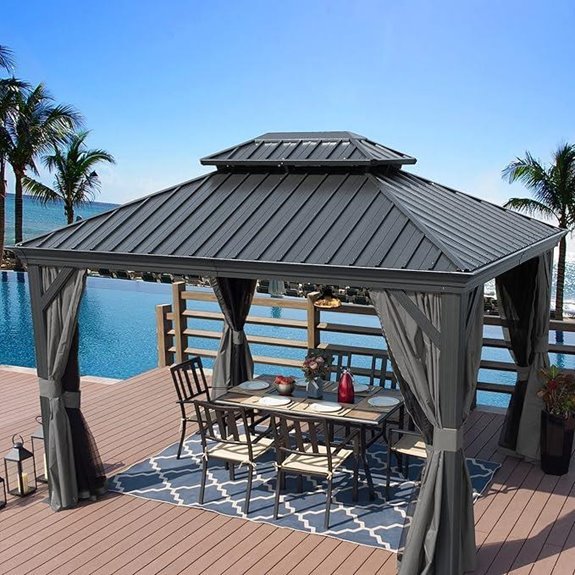 Kozyard Alexander 10' x 12' Hardtop Gazebo (Gray)