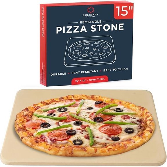 Large Rectangular Pizza Stone for Oven & Grill (15x12 inch)