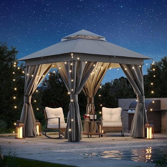 15 Best Gazebos for Backyards in 2026 14 LAUSAINT HOME 8'x8' Patio Gazebo with Double Roofs
