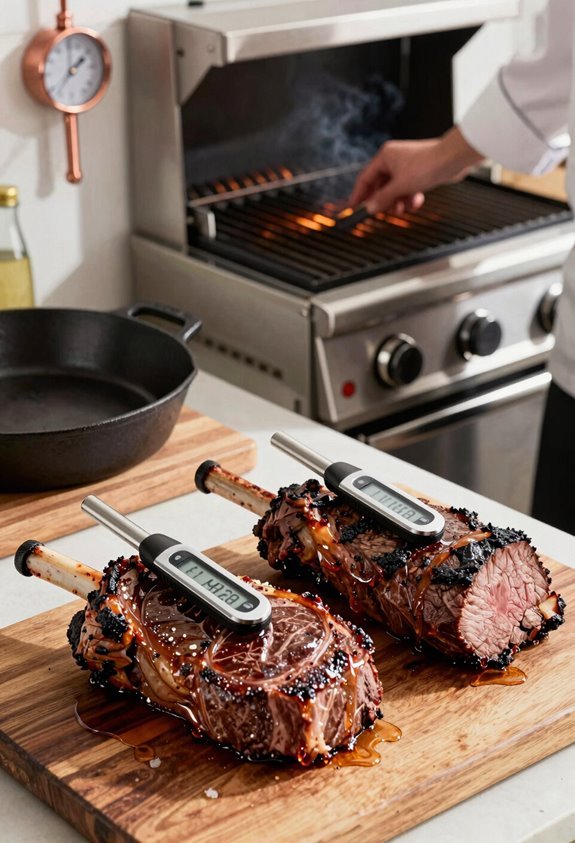 leave in thermometers for long cooks