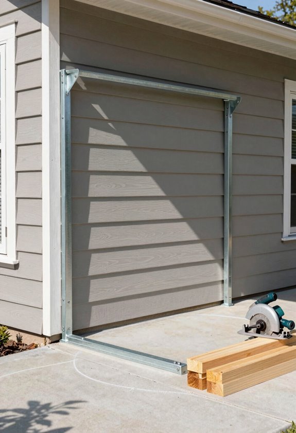 ledger boarded frame engineered bolt secured weathered