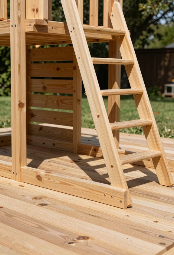 level square anchored laddered