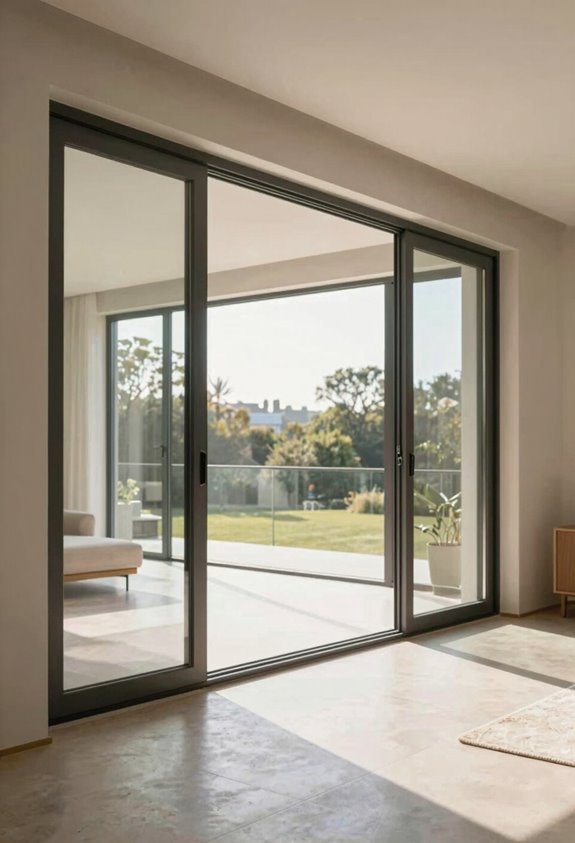 lift and slide glass panels extremely easy operation