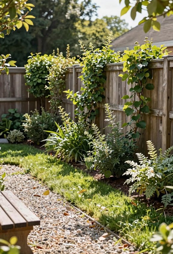 living fence for privacy established shrubs