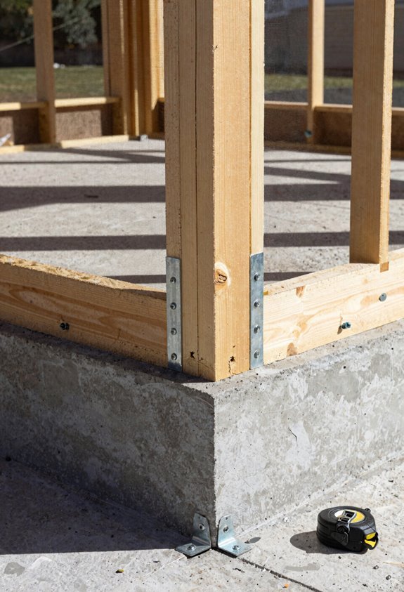 How to Build a DIY Screened-In Patio in 10 Steps 4 locking posts to foundation precisely
