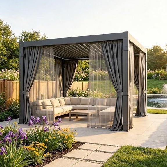 Louvered Aluminum Pergola 10x12FT with Adjustable Roof
