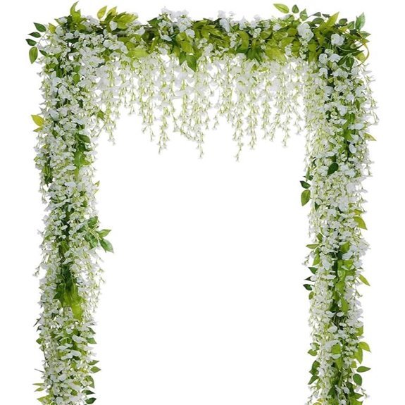10 Best Vines for Pergolas in 2026 3 Lvydec White Artificial Wisteria Garland (4-Pack 28.8ft)