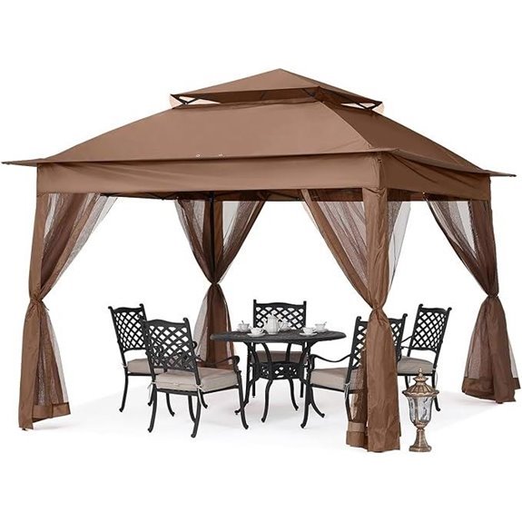 MASTERCANOPY Pop Up Gazebo with Mesh Walls (11x11 Brown)