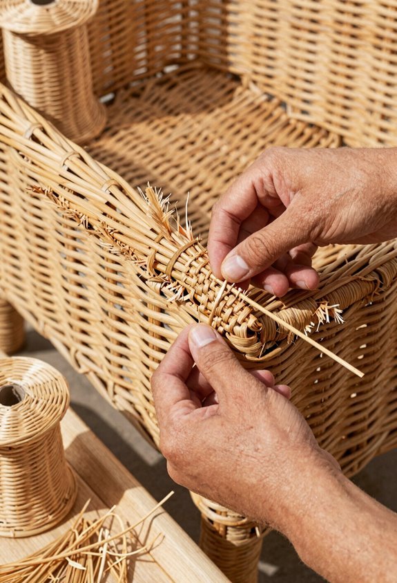 matching wicker precise trim exact weave