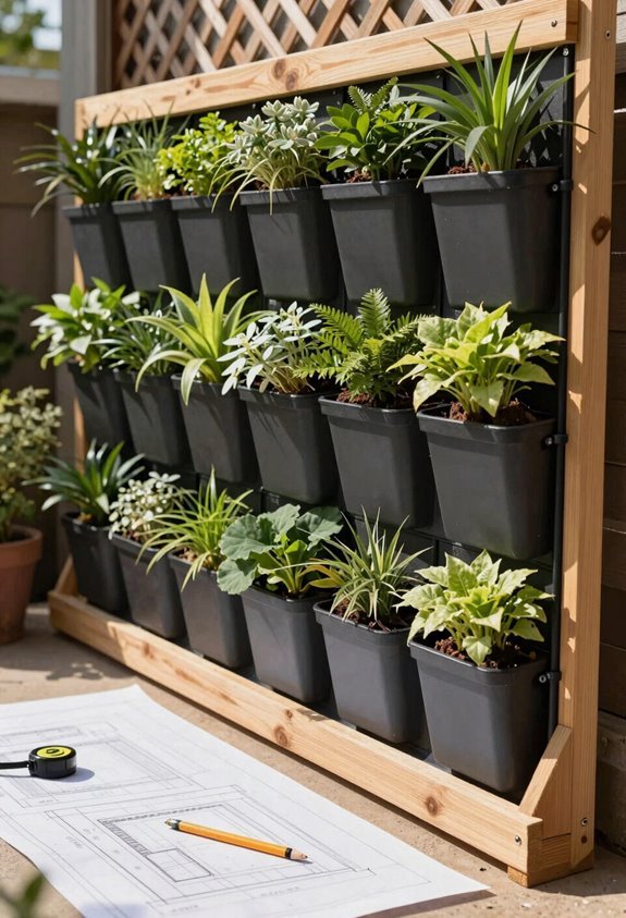 How to Build a DIY Living Wall Outdoor 2 measure twice lean to stakes