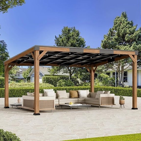 5 Best Gazebos for Heavy Snow in 2026 (Built Strong) 5 Modern Shade 12' x 16' Cedar Wood Gazebo with Hardtop Roof