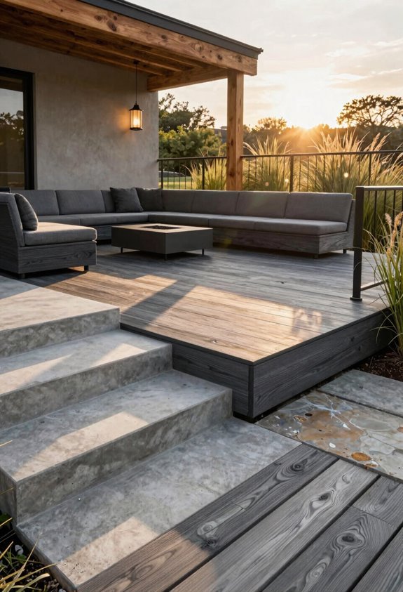 10 Deck Ideas for Backyard You'll Want to Build This Weekend 6 modern stone contrast layered veranda