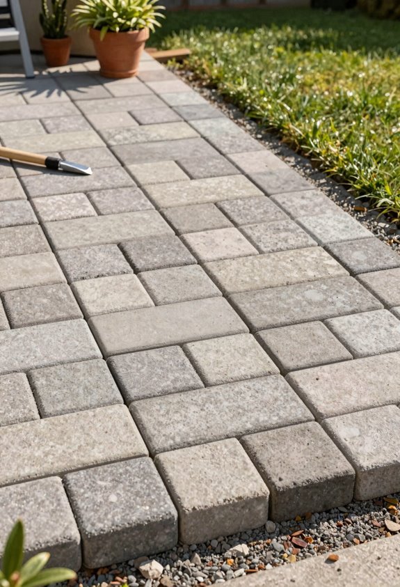 modular pavers mortar free patio