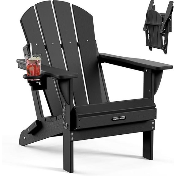 MUCHENGHY Folding Adirondack Chair (Black)
