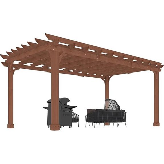 MUPATER 12' x16' Cedar Wood Pergola Kit