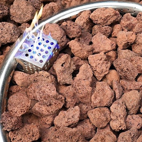 NUPICK 10lb Red Lava Rocks for Fire Pit
