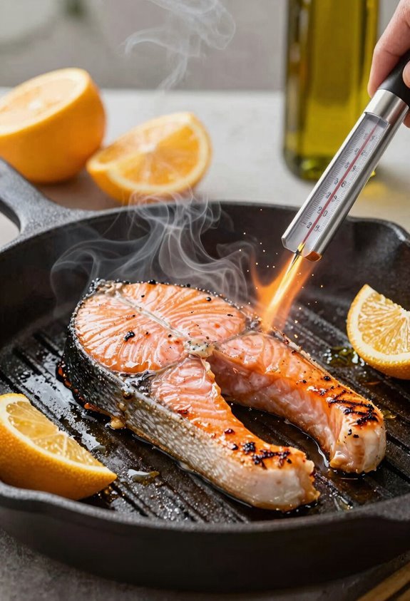 oil the protein high heat sear rest