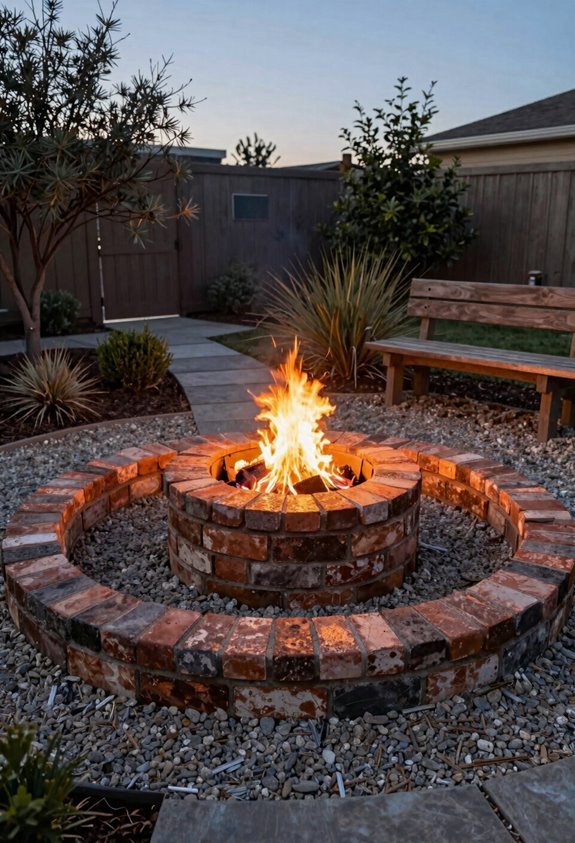 10 Budget-Friendly Backyard Fire Pit Landscaping Ideas 4 old bricks circular zero cost pit