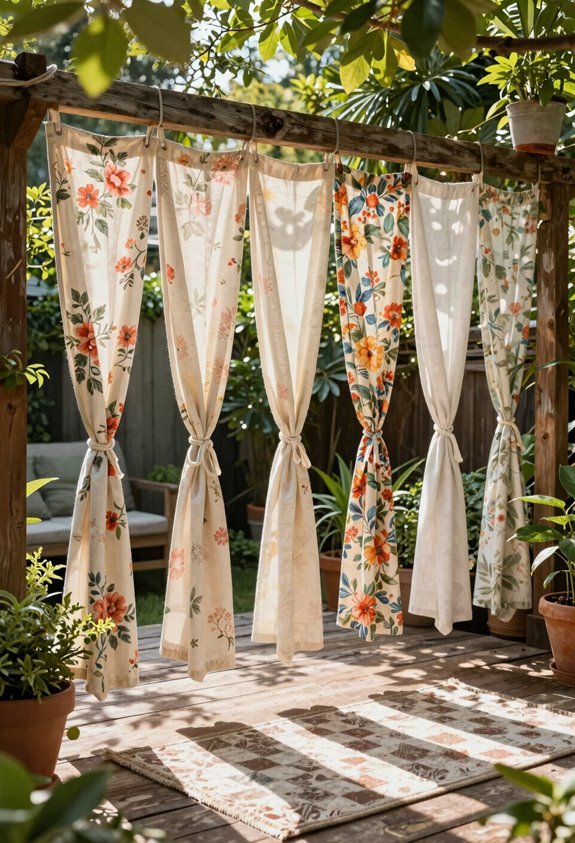 10 DIY Patio Shade Ideas Under $100 4 old sheets become shaded panels
