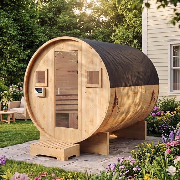 10 Best Outdoor Barrel Saunas for 2026 1 4-6 Person Outdoor Barrel Sauna with Electric Heater