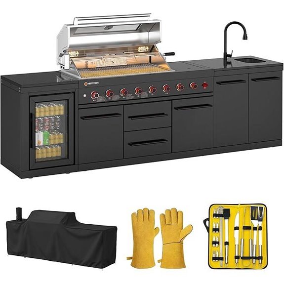 10 Best Modular Outdoor Kitchens for 2026 2 109 8-Burner Outdoor Kitchen Grill Station (Natural)