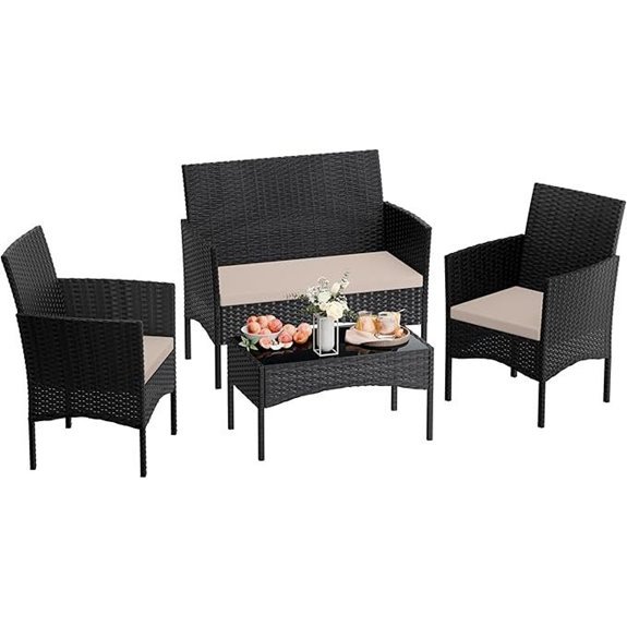 4-Piece Outdoor Rattan Patio Furniture Set