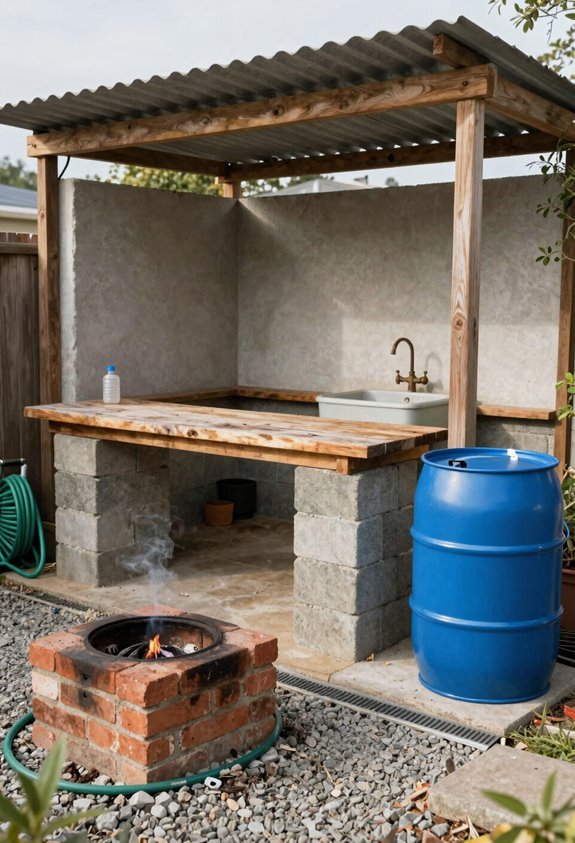 outdoor sink with gravity drainage