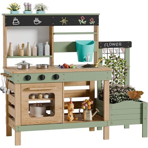 7 Best Outdoor Mud Kitchens for 2026 (Messy Play Approved) 5 Outdoor Wooden Mud Kitchen for Kids with Plant Growing Box