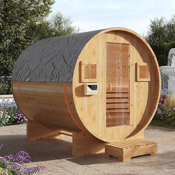 10 Best Outdoor Barrel Saunas for 2026 2 Outdoor Traditional Wooden Sauna for 4-6 Persons (6KW Heater)