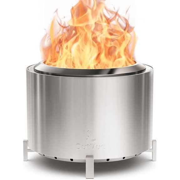 OutVue 27 Inch Stainless Steel Smokeless Fire Pit