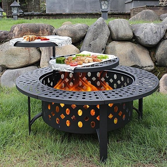 15 Best Outdoor Fire Pits for 2026 (Cozy Nights Guaranteed) 2 OutVue 36 Inch Wood Burning Fire Pit with 2 Grills