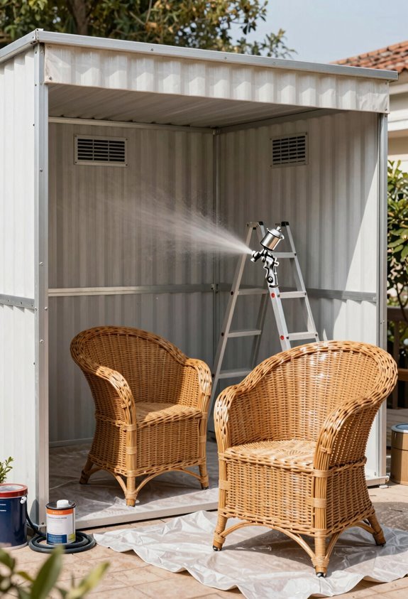 paint booth for wicker furniture curing