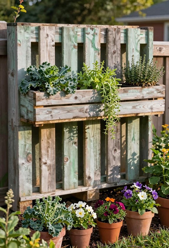 10 Cheap Backyard Fence Ideas That Actually Look Good 5 pallet fences with planters