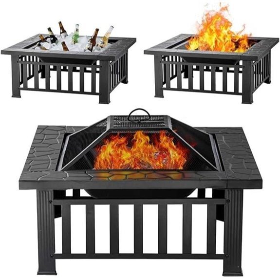 10 Best Fire Pits for Decks in 2026 7 Panovue 32 Inch Square Fire Pit Table