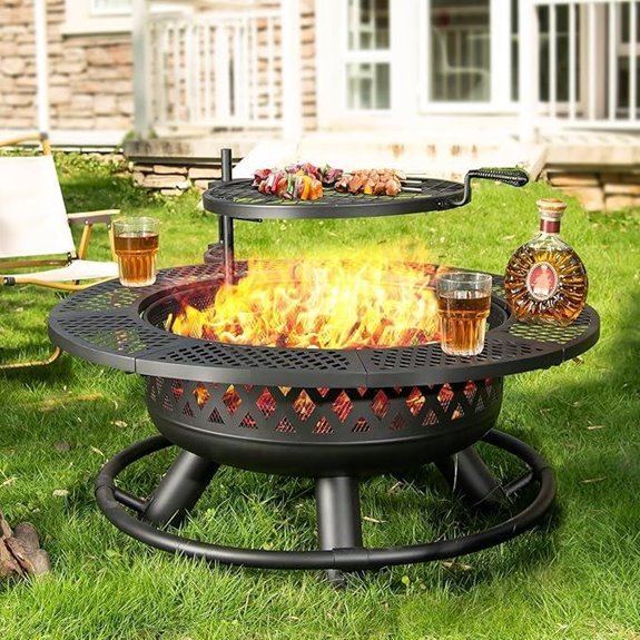 Panovue 36 Fire Pit with Grill (Black)