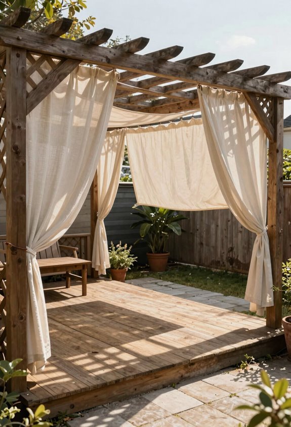 partial cedar pergola for shade