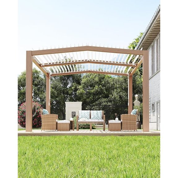 Peak Roof Louvered Aluminum Pergola 11x13 ft