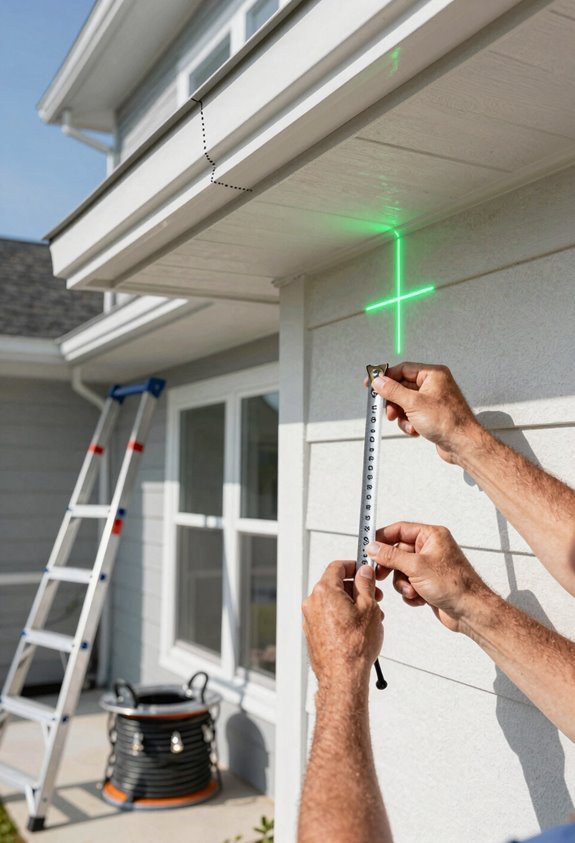 7 Steps to Install DIY Permanent Outdoor Lighting 3 plan roofline measure precisely