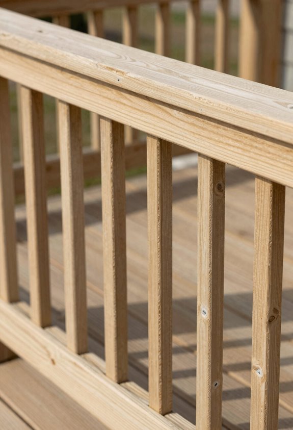 10 Cheap Deck Railing Ideas That Save Money Without Sacrificing Safety 2 pressure treated railing under 10 labored costs