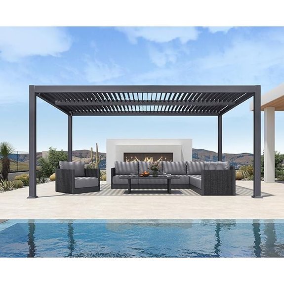 PURPLE LEAF 11.5' x 15' Aluminum Louvered Pergola