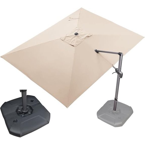 PURPLE LEAF 9' x 11.5' Cantilever Patio Umbrella with Base